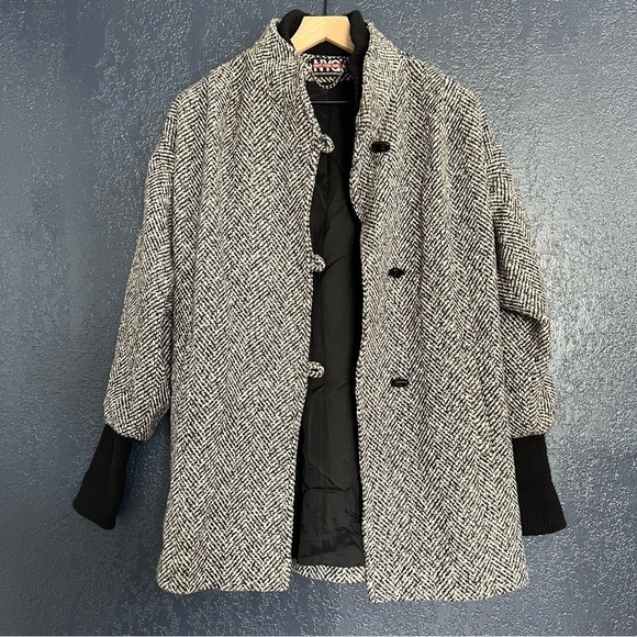 NYG New York Girl Vintage Multi Colored Fleck Tweed Coat - Picture 3 of 5